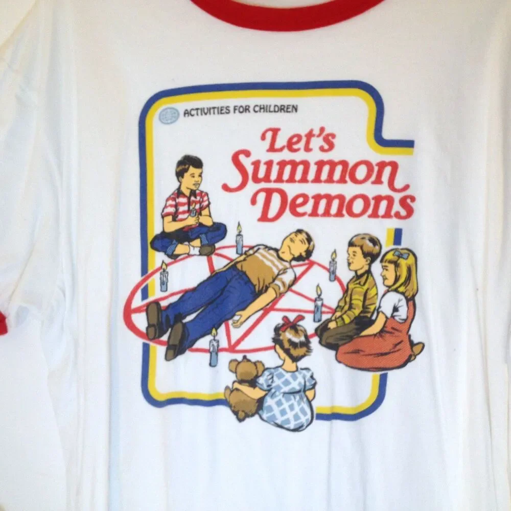 Steven Rhodes Men T Shirt Activities For Children Lets Summon Demons Tee Size 2X - Picture 2 of 8
